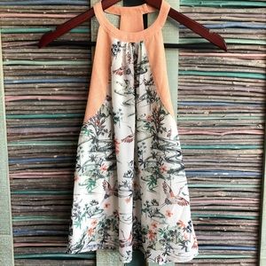 Asian art inspired high neck blouse